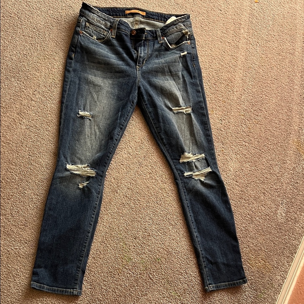 Joe's Jeans Dark Blue Distressed Skinny Jeans